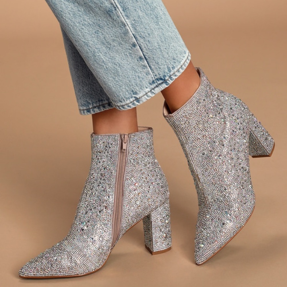 Betsey Johnson 6 Rhinestone Cady Bootie